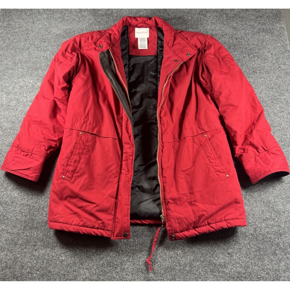 Vintage 90s Bobbie Brooks Parka Jacket Womens Medium Red Gorpcore Winter Coat